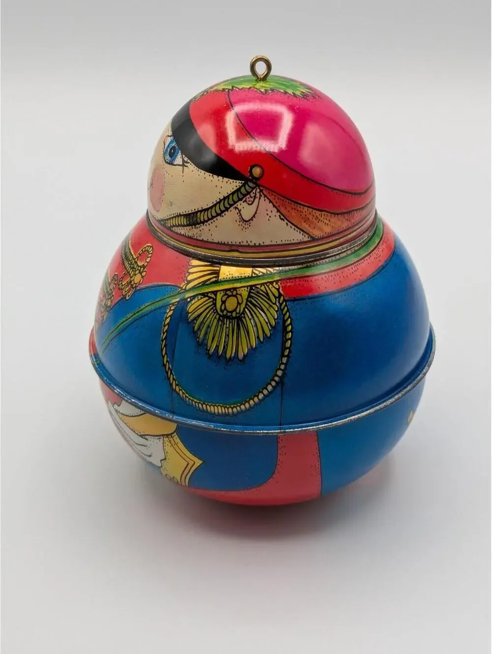 Hallmark Keepsake Jolly Wolly Soldier 1991, Pressed Tin Container Ornament